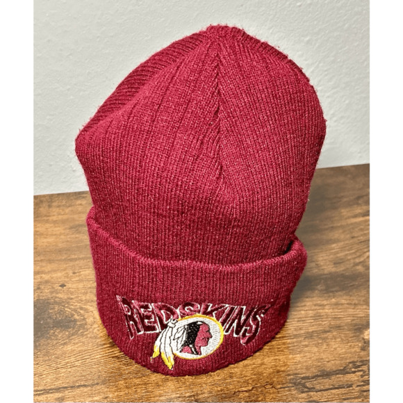 Vintage 1990s Washington Redskins NFL Women’s/Kid’s Burgundy Knit Hat Beanie - Picture 8 of 12